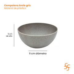 Compotera 11 Cm Plastico Areia Carol Color Gris X6 - comprar online