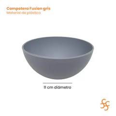 Compotera 11 Cm Plástico Fusion Carol Color Gris x12 - comprar online