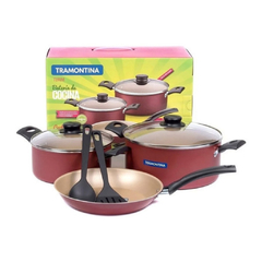 Bateria De Cocina Tramontina Turim 5 Piezas + Utensilios - comprar online