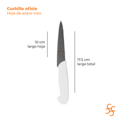 Cuchillo Acero Inoxidable Oficio Mango Blanco Eskilstuna - comprar online