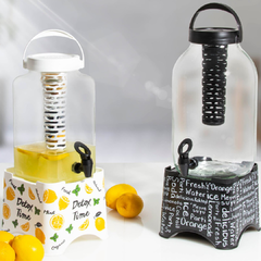 Dispenser vidrio infusor negro Fresh Water 3 litros Herevin - Bazar Colucci