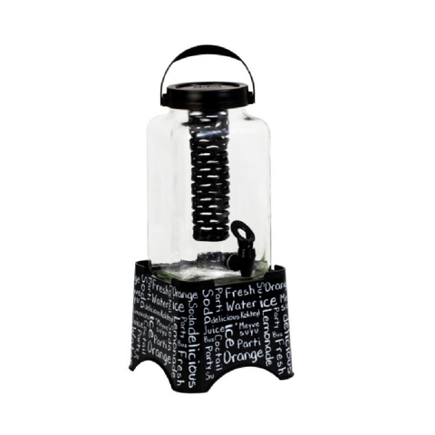 Dispenser vidrio infusor negro Fresh Water 3 litros Herevin