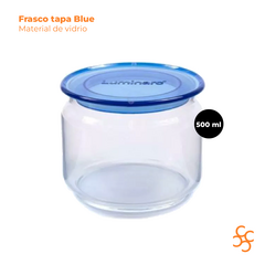 Frasco plano 500 ml con tapa Blue azul Luminarc - comprar online