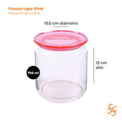 Frasco plano 750 ml con tapa Pink rosa Luminarc - comprar online