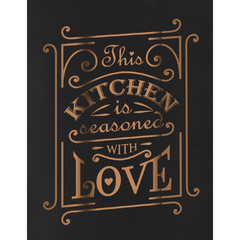 Frasco negro cuadrado decorado Kitchen Love 1 litro en internet