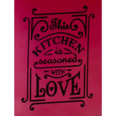 Frasco rojo cuadrado decorado Kitchen Love 1 litro en internet