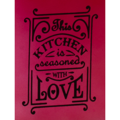 Frasco rojo cuadrado decorado Kitchen Love 1,5 litros en internet