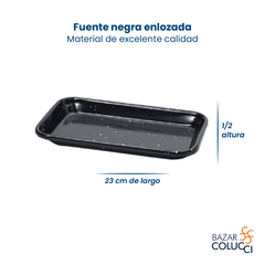 Fuente enlozada negra 23 cm media altura Piné - comprar online