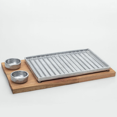 Grill Pampa grande + base de madera + dos dips aleacion Piné - comprar online