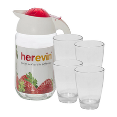 Set Jarra Tapa Roja Jugo + Set de Vasos - comprar online