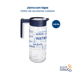 Jarra vidrio con tapa azul Acqua 1,46 litros Herevin en internet