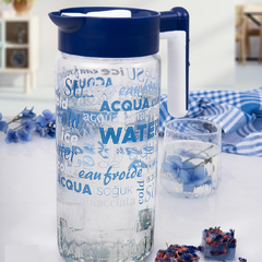 Jarra vidrio con tapa azul Acqua 1,46 litros Herevin - Bazar Colucci