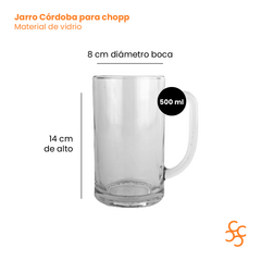 Jarro Chop Vidrio Córdoba Cerveza Durax X12 - comprar online