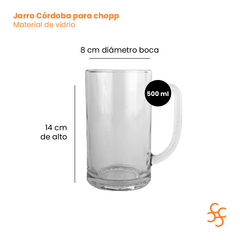 Jarro Chop Vidrio Córdoba Cerveza Durax X24 - comprar online