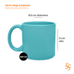 Jarro mug clásico 330 cc turquesa Biona x6 - comprar online