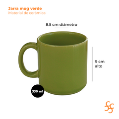 Jarro mug clásico 330 cc verde Biona x6 - comprar online