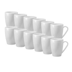 Jarro mug 350 ml vidrio opalino blanco Carol x12