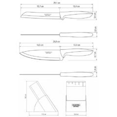 Juego X6 Piezas Cuchillos Plenus Con Taco Tramontina - Bazar Colucci