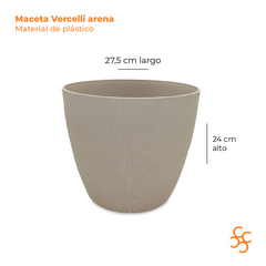 Maceta Vercelli arena 27 cm granitic Gemplast - comprar online