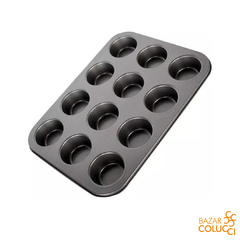 Molde De Muffins Cupcakes Teflón Antiadherente X12 - Bazar Colucci