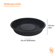 Molde Tarta Silicona Negro 24x3.5 Cm Axen - comprar online