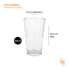 Pack x6 Vaso Bubbles Trago Largo 420 Cc Vidrio Durax - comprar online