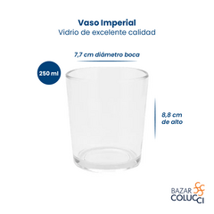 Pack x6 vaso Imperial 250 ml vidrio Durax - comprar online