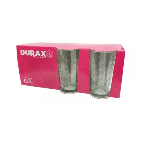 Pack x6 vaso Irupé 350 ml vidrio Durax