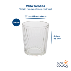 Pack x6 vaso Tornado 250 ml vidrio Durax - comprar online