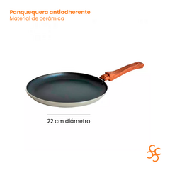 Panquequera Antiadherente Cerámica Gris Mango Madera 22 cm Carol en internet