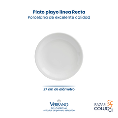 Plato Playo Porcelana Verbano Línea Recta 27 Cm X6 - comprar online