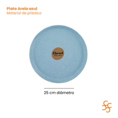 Plato Playo 25 Cm Areia Color Azul Carol X12 - comprar online