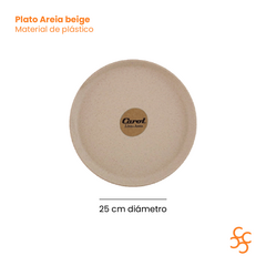 Plato Playo 25 Cm Areia Color Beige Carol X12 - comprar online