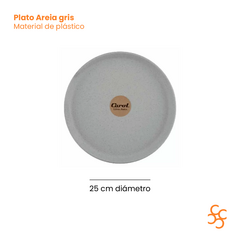 Plato Playo 25 Cm Areia Color Gris Carol x12 - comprar online