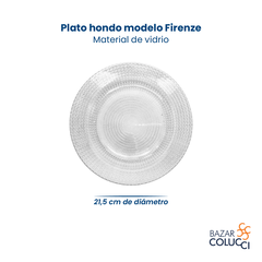 X6 Plato Hondo Vidrio Modelo Firenze Durax en internet