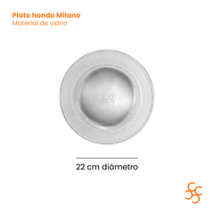 Plato Hondo Vidrio Milano Durax Bulto Cerrado X24 - comprar online
