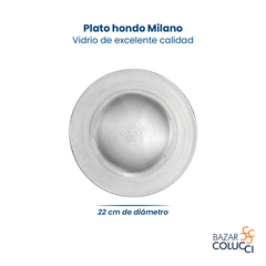 Plato hondo Milano vidrio Durax x6 - comprar online