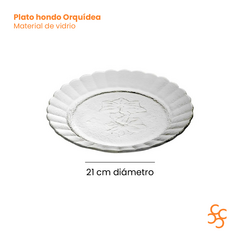 Plato Hondo Vidrio Orquídea Durax Bulto Cerrado X24 - comprar online