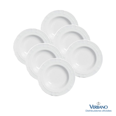 X6 plato hondo porcelana blanca Vanna Verbano - comprar online