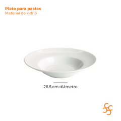 Plato Vidrio Opal Pastero Hondo 26 cm Carol Set x6 - comprar online