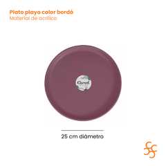 Plato Playo 25 Cm Fusion Color Bordó Carol X12 - comprar online