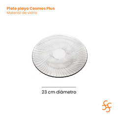 Plato Playo Vidrio Cosmos Plus Durax Bulto Cerrado X24 - comprar online