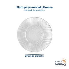 X6 Plato Playo Vidrio Modelo Firenze Durax en internet