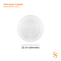 Plato Playo Vidrio Forjado Durax Bulto Cerrado X24 - comprar online