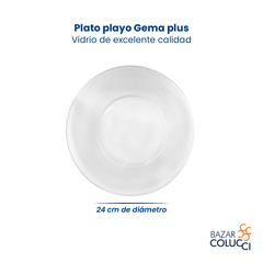 Plato playo Gema Plus vidrio Durax x6 - comprar online