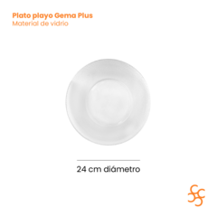 Plato Playo Vidrio Gema Plus Durax Bulto Cerrado X24 - comprar online
