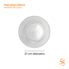 Plato Playo Vidrio Milano Durax Bulto Cerrado X24 - comprar online