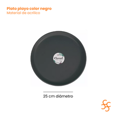 Plato Playo 25 Cm Fusion Color Negro Carol X12 - comprar online