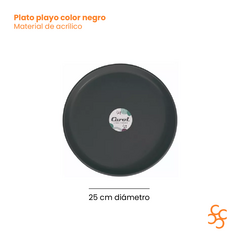 Plato Playo 25 Cm Fusion Color Negro Carol X24 - comprar online