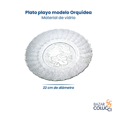 X6 Plato Playo Vidrio Modelo Orquídea Durax en internet